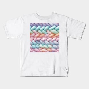 Pastel Knit Waves Kids T-Shirt